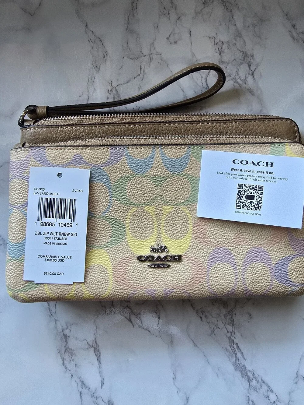 Coach Pastel Multicolor Signature Wristlet - Picture 4 of 5